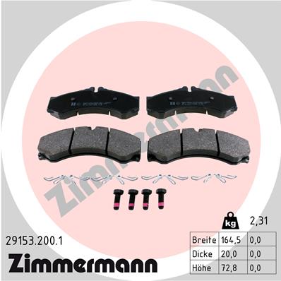 Zimmermann Brake pads for MERCEDES-BENZ SPRINTER 2-t Kasten (901, 902) front