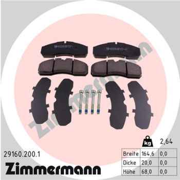 Zimmermann Brake pads for IVECO DAILY III Pritsche/Fahrgestell front