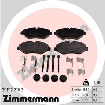 Zimmermann Brake pads for MERCEDES-BENZ SPRINTER 3,5-t Bus (906) front