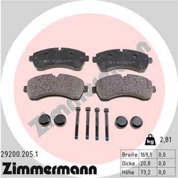 Zimmermann Bremsbeläge für MERCEDES-BENZ SPRINTER 4,6-t Pritsche/Fahrgestell (906) vorne