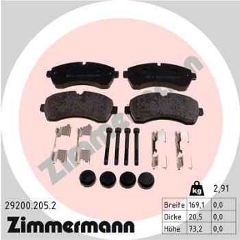 Zimmermann Brake pads for MERCEDES-BENZ SPRINTER 4,6-t Pritsche/Fahrgestell (906) front