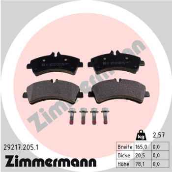 Zimmermann Brake pads for MERCEDES-BENZ SPRINTER 5-t Pritsche/Fahrgestell (906) rear