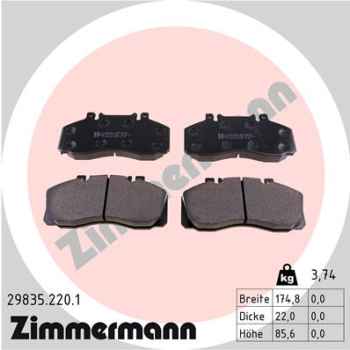 Zimmermann Brake pads for MERCEDES-BENZ VARIO Kipper front