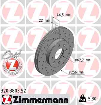 Zimmermann Sport Brake Disc for HYUNDAI i20 (PB, PBT) front