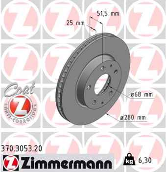 Zimmermann Brake Disc for MAZDA 3 (BM, BN) front