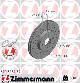 Zimmermann Sport Brake Disc for MAZDA 2 (DL, DJ) front