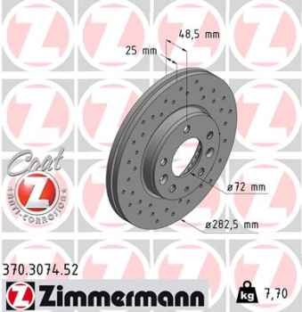 Zimmermann Sport Brake Disc for MAZDA 6 Hatchback (GG) front