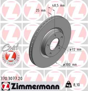 Zimmermann Brake Disc for MAZDA 5 (CR19) front