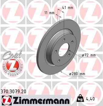 Zimmermann Brake Disc for MAZDA 3 (BL) rear