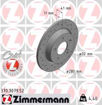 Zimmermann Sportbremsscheibe Sport Z für MAZDA 5 (CR19) hinten