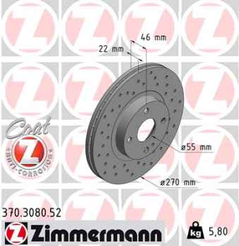 Zimmermann Sport Brake Disc for MAZDA MX-5 II (NB) front