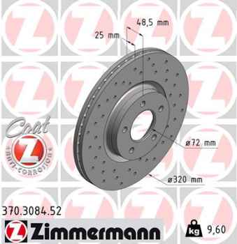 Zimmermann Sport Brake Disc for MAZDA 3 (BK) front
