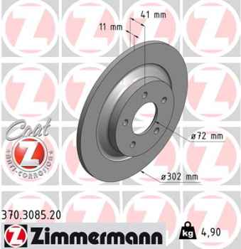 Zimmermann Brake Disc for MAZDA 5 (CW) rear