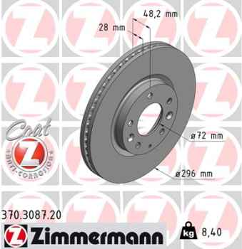 Zimmermann Brake Disc for MAZDA CX-7 (ER) front
