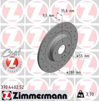 Zimmermann Sportbremsscheibe Sport Z für MAZDA MX-5 RF Targa (ND) hinten