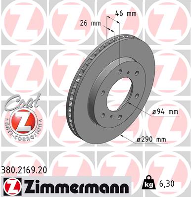 Zimmermann Brake Disc for MITSUBISHI PAJERO IV (V8_W, V9_W) front