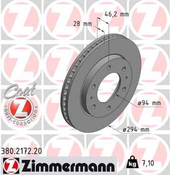 Zimmermann Brake Disc for FIAT FULLBACK Pick-up (502_, 503_) front