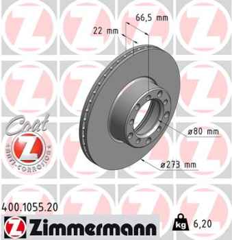 Zimmermann Brake Disc for MERCEDES-BENZ SL (R107) front