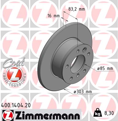 Zimmermann Brake Disc for MERCEDES-BENZ G-KLASSE (W460) front
