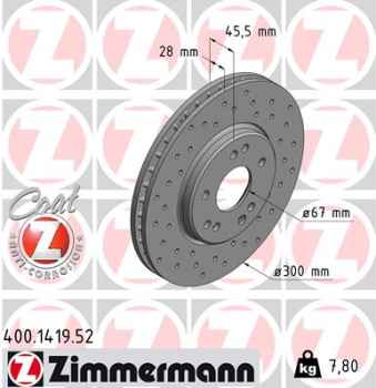 Zimmermann Sport Brake Disc for MERCEDES-BENZ 190 (W201) front
