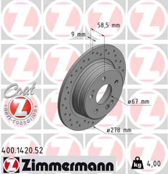 Zimmermann Sport Brake Disc for MERCEDES-BENZ SL (R129) rear