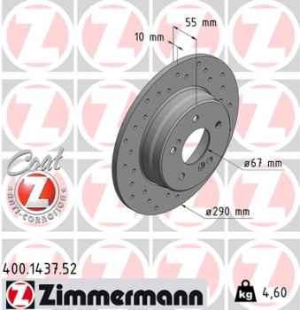 Zimmermann Sport Brake Disc for MERCEDES-BENZ E-KLASSE (W210) rear