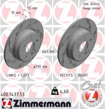 Zimmermann Sport Brake Disc for MERCEDES-BENZ CLK Cabriolet (A209) rear