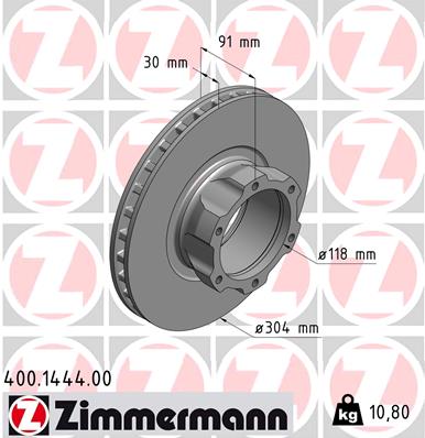 Zimmermann Brake Disc for MERCEDES-BENZ VARIO Kipper front