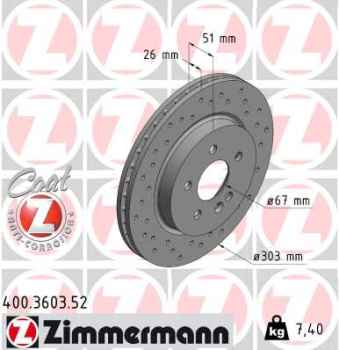 Zimmermann Sport Brake Disc for MERCEDES-BENZ M-KLASSE (W163) front