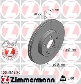 Zimmermann Brake Disc for MERCEDES-BENZ E-KLASSE T-Model (S211) front