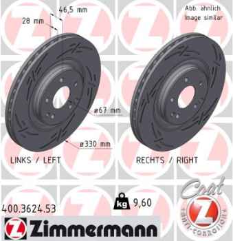 Zimmermann Sport Brake Disc for MERCEDES-BENZ SLK (R171) front