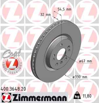 Zimmermann Brake Disc for MERCEDES-BENZ R-KLASSE (W251, V251) front
