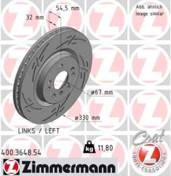Zimmermann Sportbremsscheibe Black Z für MERCEDES-BENZ R-KLASSE (W251, V251) vorne links
