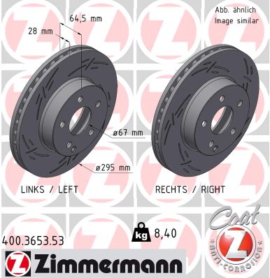Zimmermann Sportbremsscheibe Black Z für MERCEDES-BENZ E-KLASSE T-Model (S212) vorne