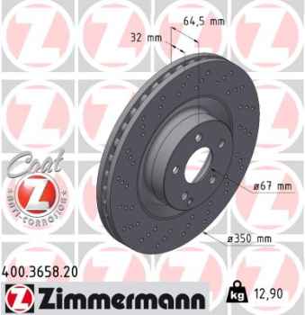 Zimmermann Brake Disc for MERCEDES-BENZ SL (R230) front