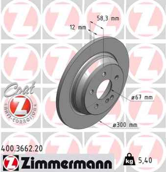 Zimmermann Brake Disc for MERCEDES-BENZ S-KLASSE Coupe (C216) rear