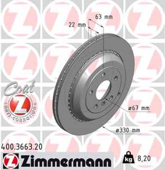 Zimmermann Brake Disc for MERCEDES-BENZ GL-KLASSE (X164) rear