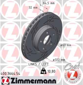 Zimmermann Sportbremsscheibe Black Z für MERCEDES-BENZ E-KLASSE T-Model (S212) vorne links