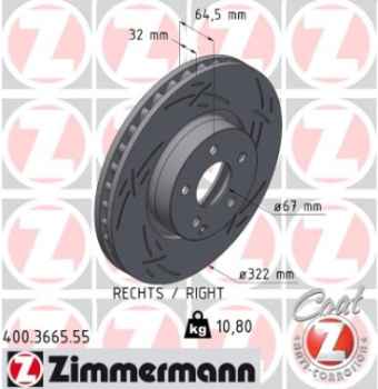 Zimmermann Sport Brake Disc for MERCEDES-BENZ E-KLASSE Cabriolet (A207) front right