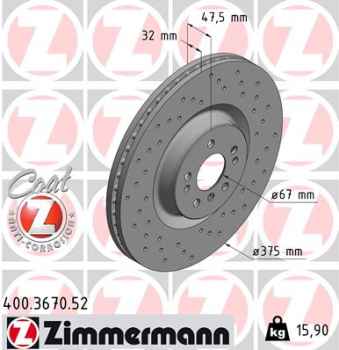 Zimmermann Sport Brake Disc for MERCEDES-BENZ R-KLASSE (W251, V251) front