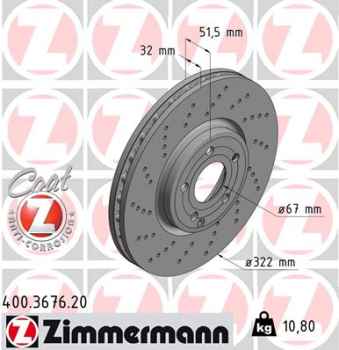 Zimmermann Brake Disc for MERCEDES-BENZ CLS Shooting Brake (X218) front