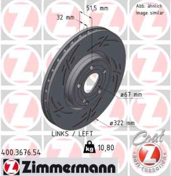 Zimmermann Sportbremsscheibe Black Z für MERCEDES-BENZ CLS Shooting Brake (X218) vorne links