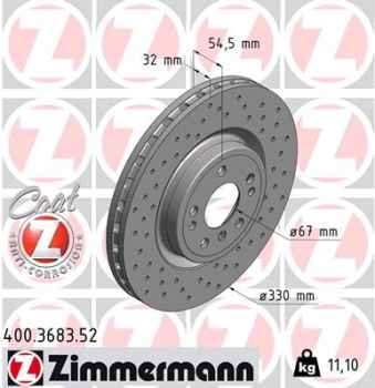 Zimmermann Sport Brake Disc for MERCEDES-BENZ GLE (W166) front