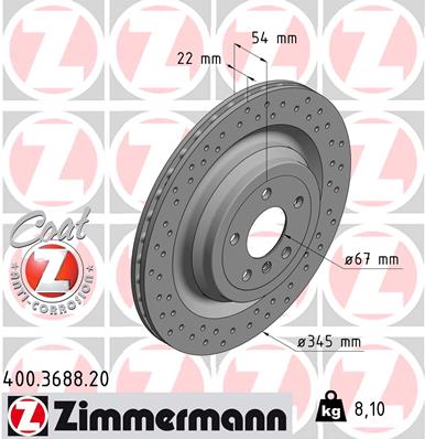 Zimmermann Brake Disc for MERCEDES-BENZ GL-KLASSE (X166) rear