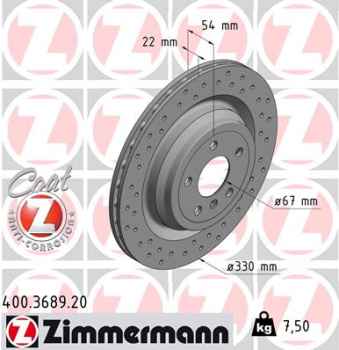 Zimmermann Brake Disc for MERCEDES-BENZ GLE (W166) rear