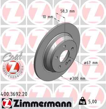 Zimmermann Brake Disc for MERCEDES-BENZ SL (R230) rear
