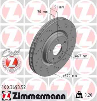 Zimmermann Sport Brake Disc for MERCEDES-BENZ B-KLASSE Sports Tourer (W246, W242) front