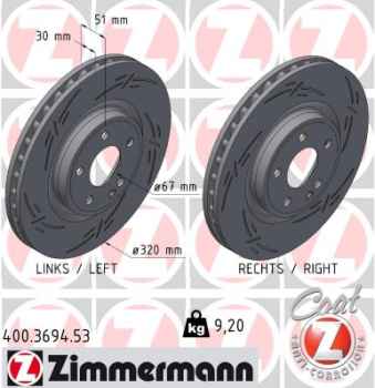 Zimmermann Sportbremsscheibe Black Z für MERCEDES-BENZ CLA Shooting Brake (X117) vorne