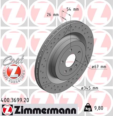 Zimmermann Brake Disc for MERCEDES-BENZ GL-KLASSE (X166) rear