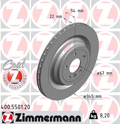 Zimmermann Brake Disc for MERCEDES-BENZ M-KLASSE (W166) rear